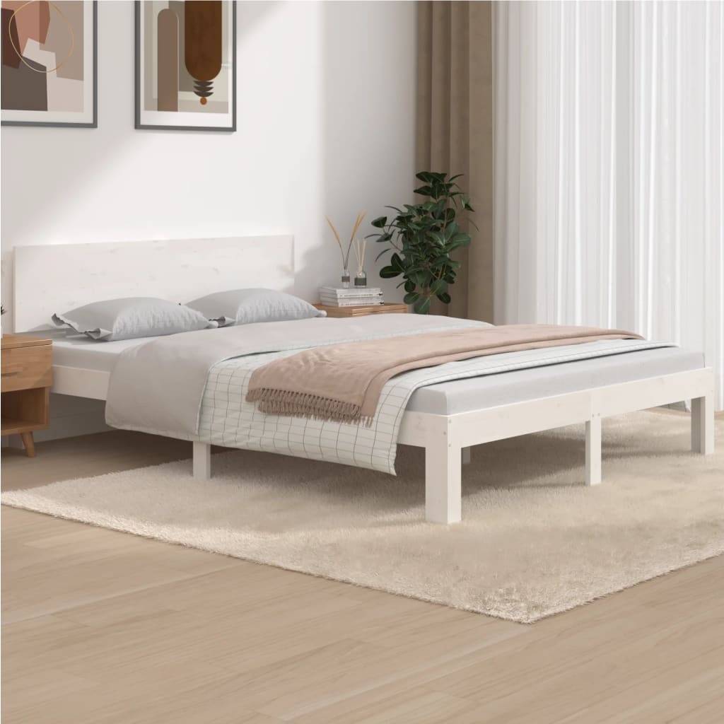 Giroletto Bianco In Legno Massello Di Pino 140x190 cm