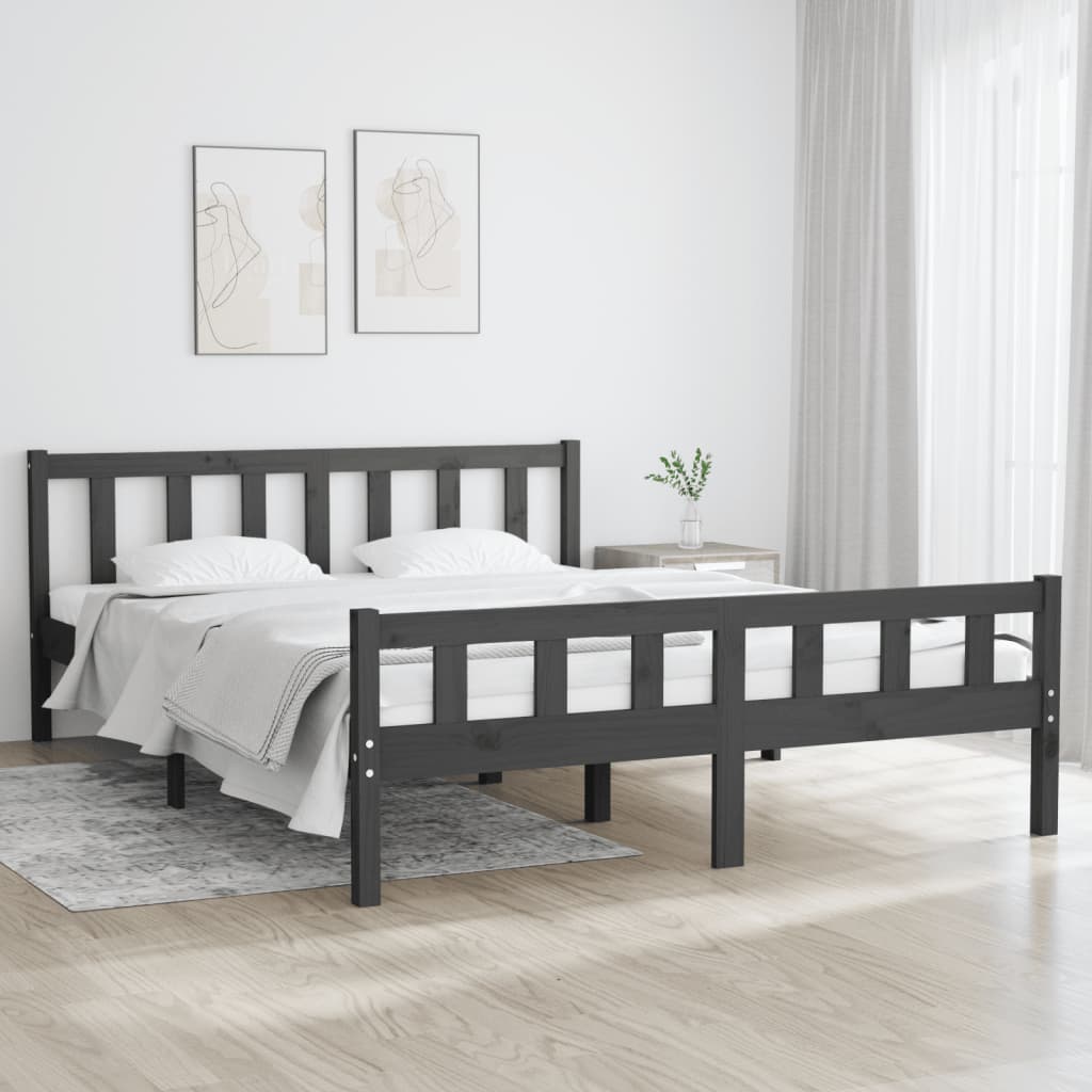 Giroletto Grigio In Legno Massello 140x200 cm