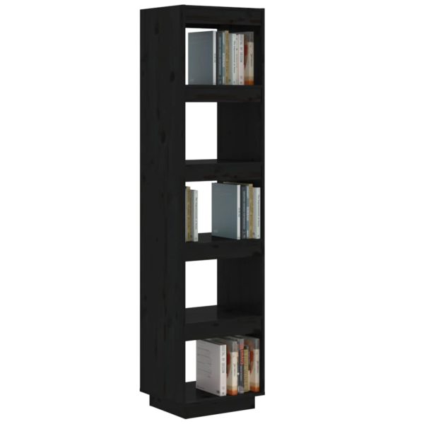 Libreria/divisorio Nero 40x35x167 Cm In Legno Massello Di Pino - Image 4