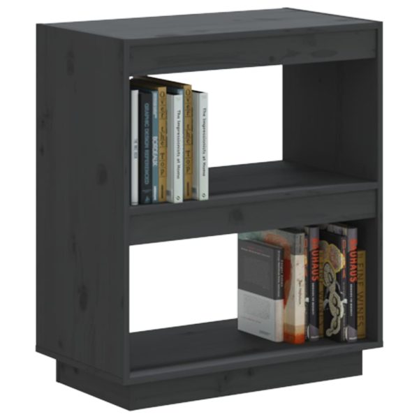 Libreria Grigia 60x35x71 Cm In Legno Massello Di Pino - Image 4