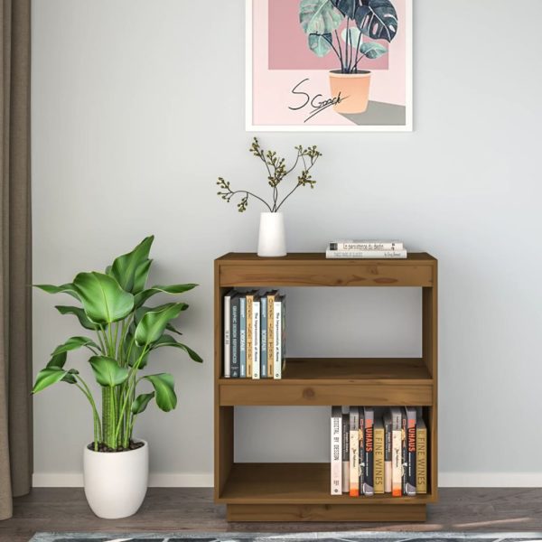 Libreria Marrone Ambra 60x35x71 Cm In Legno Massello Di Pino - Image 3