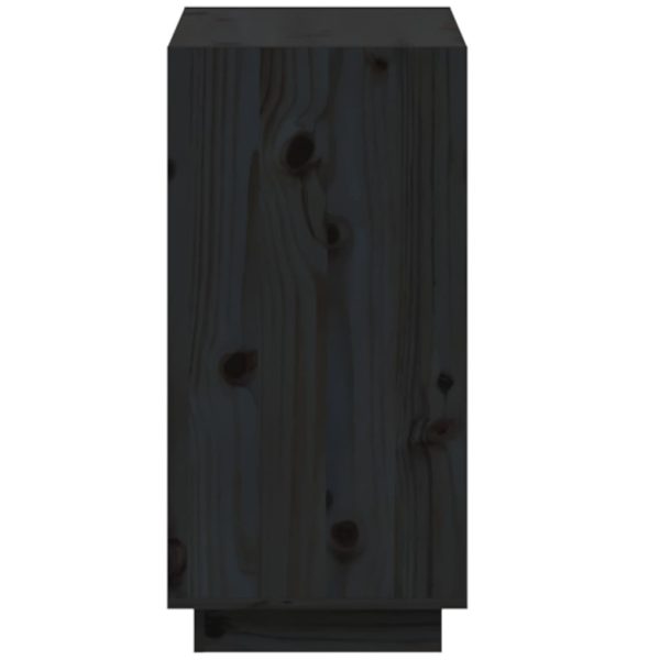 Libreria Nera 60x35x71 Cm In Legno Massello Di Pino - Image 6