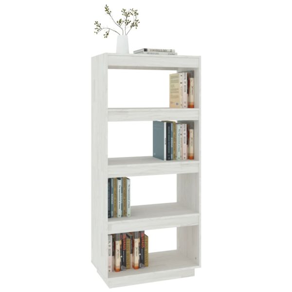 Libreria/divisorio Bianco 60x35x135 Cm Legno Massello Di Pino - Image 4