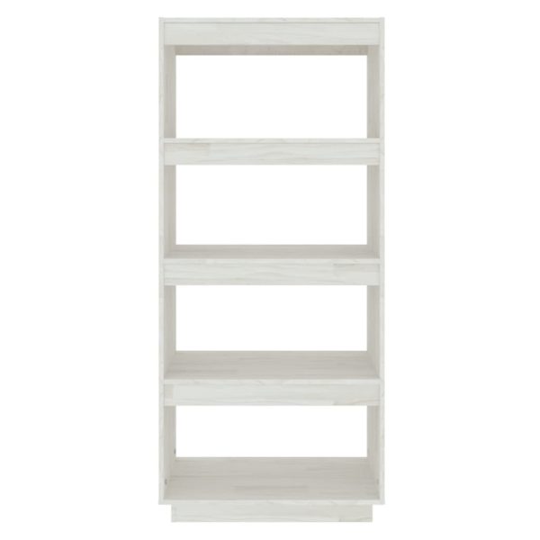 Libreria/divisorio Bianco 60x35x135 Cm Legno Massello Di Pino - Image 5