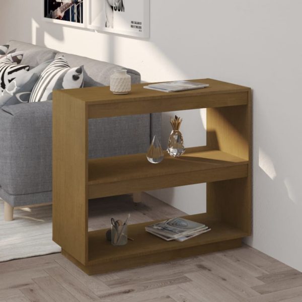 Libreria Marrone Ambra 80x35x71 Cm In Legno Massello Di Pino