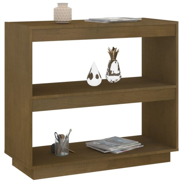 Libreria Marrone Ambra 80x35x71 Cm In Legno Massello Di Pino - Image 4