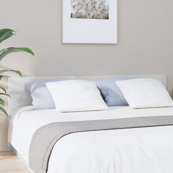 Testiera Per Letto Bianco Lucido 200x1,5x80cm Legno Multistrato