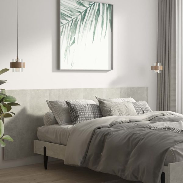 Testiera Letto Grigio Cemento 240x1,5x80cm Legno Ingegnerizzato - Image 3