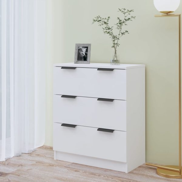 Credenza Bianco Lucido 60x30x70 Cm In Legno Multistrato - Image 3