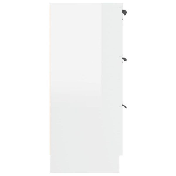 Credenza Bianco Lucido 60x30x70 Cm In Legno Multistrato - Image 6