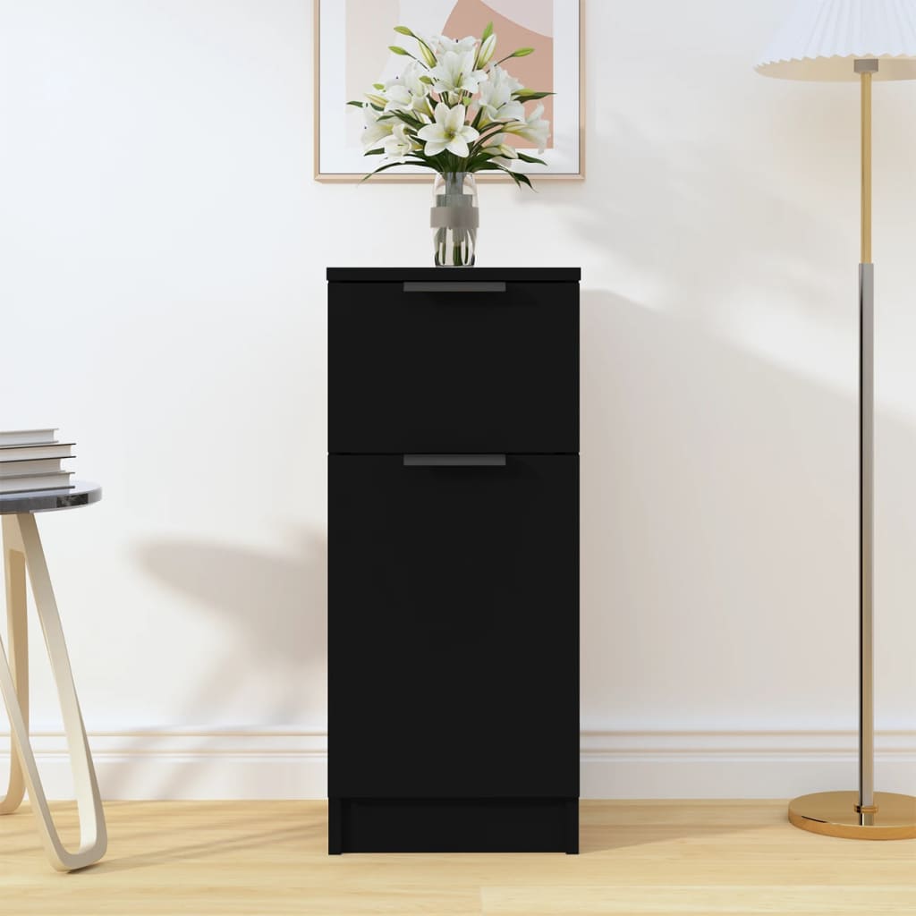 Credenza Nera 30x30x70 Cm In Legno Multistrato