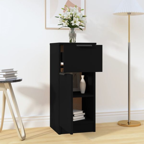 Credenza Nera 30x30x70 Cm In Legno Multistrato - Image 3