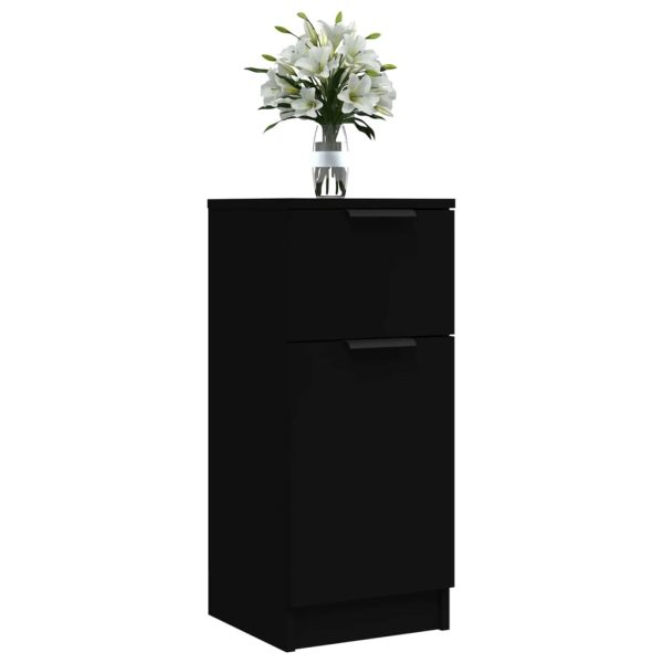 Credenza Nera 30x30x70 Cm In Legno Multistrato - Image 4