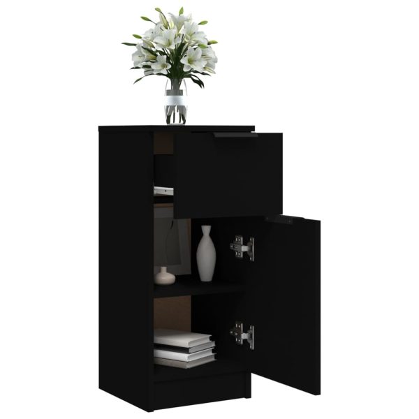 Credenza Nera 30x30x70 Cm In Legno Multistrato - Image 5