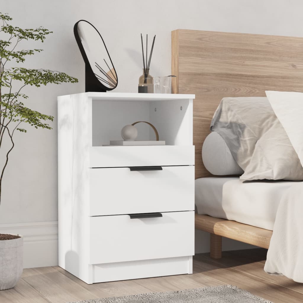 Comodino A Muro Bianco In Legno Multistrato
