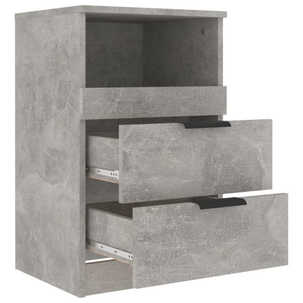 Comodini 2 Pz Grigio Cemento In Legno Multistrato - Image 6