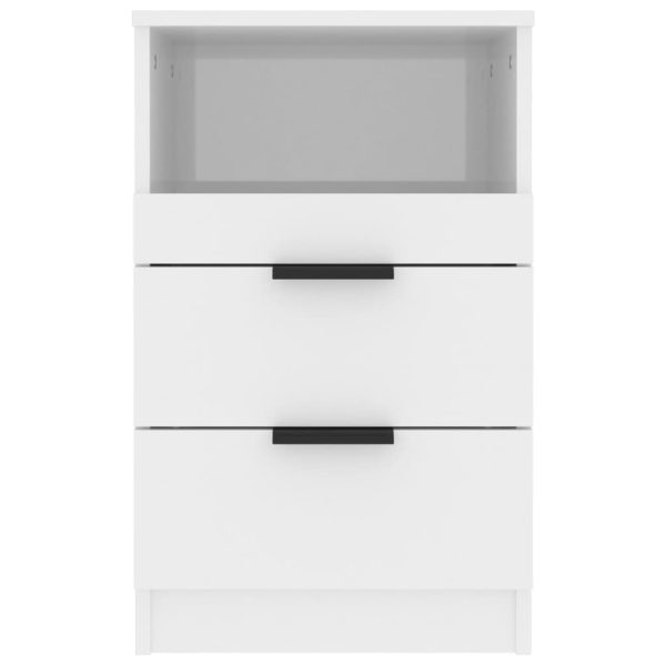 Comodini 2 Pz Bianco Lucido In Legno Multistrato - Image 4