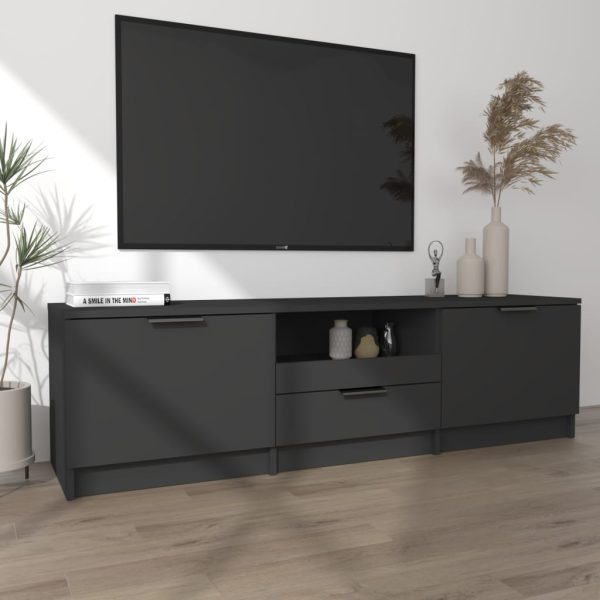 Mobile Porta Tv Nero 140x35x40 Cm In Legno Multistrato - Image 3
