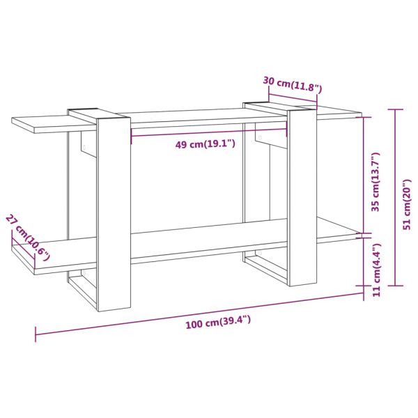 Libreria Grigio Cemento 100x30x51 Cm In Legno Multistrato - Image 6
