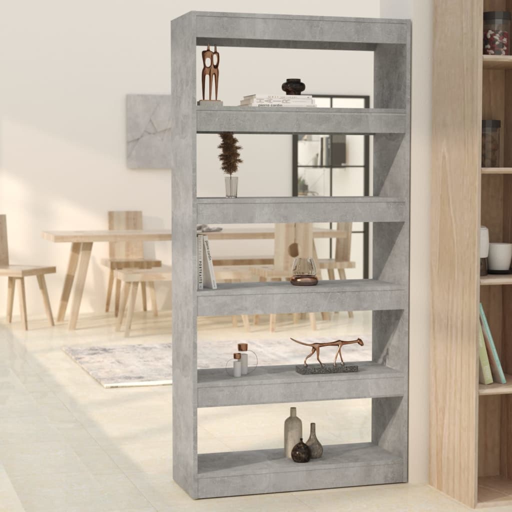 Libreria/divisorio Grigio Cemento 80x30x166 Cm In Truciolato