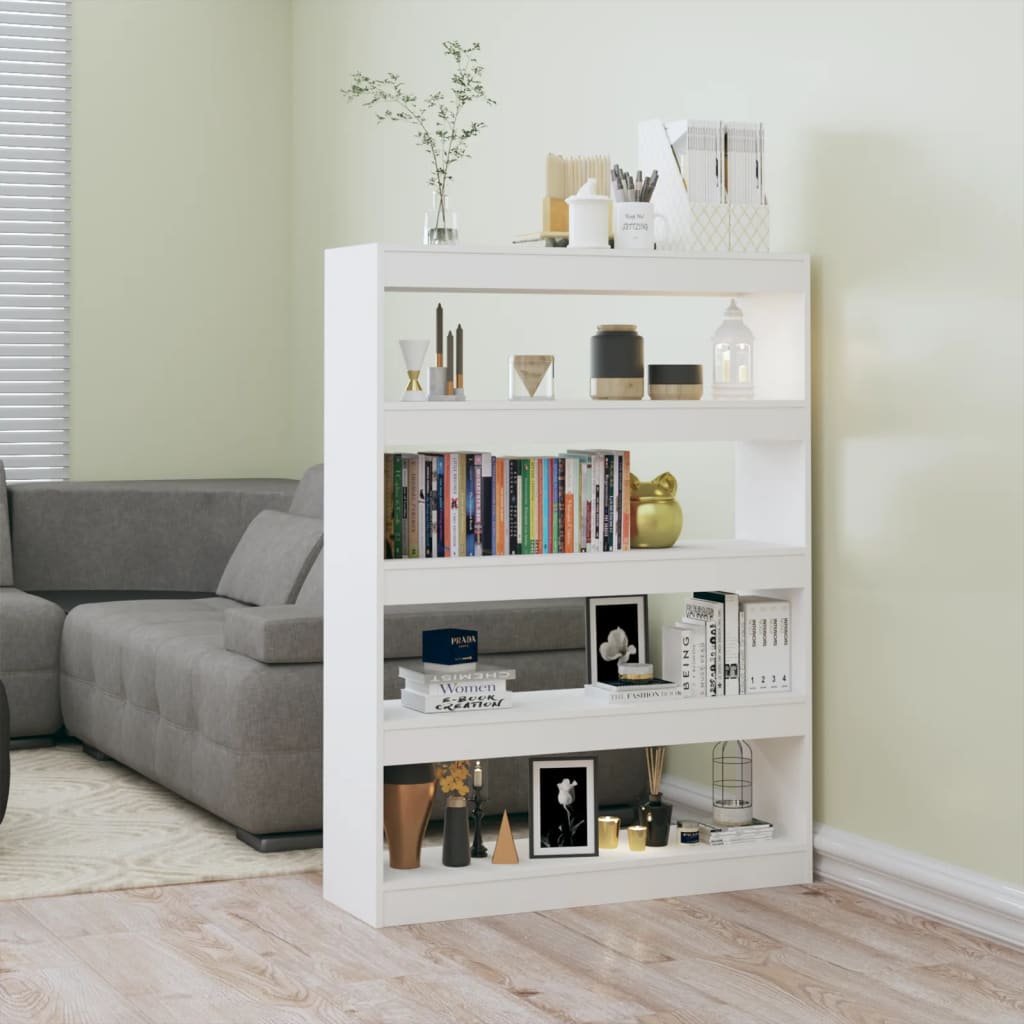 Libreria/divisorio Bianco Lucido 100x30x135 cm