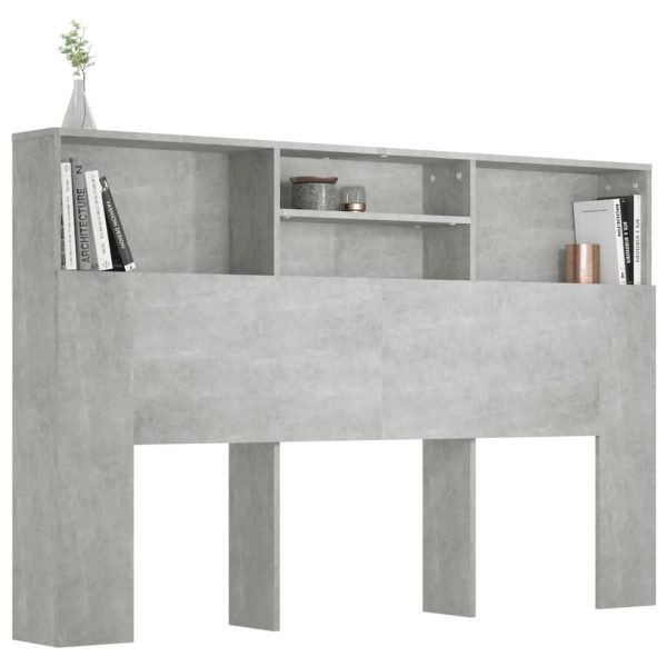 Testiera Con Scomparti Grigio Cemento 160x19x103,5 cm - Image 4