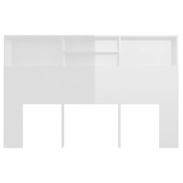 Testiera Con Scomparti Bianco Lucido 160x19x103,5 cm - Image 5