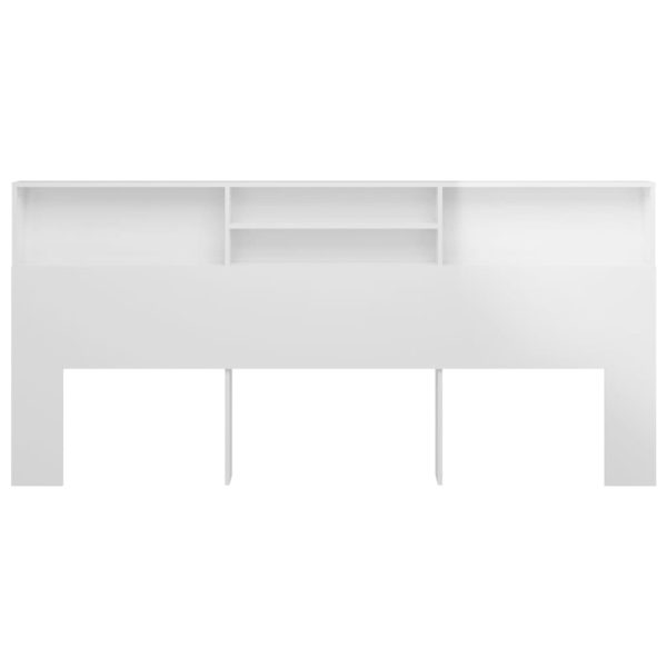 Testiera Con Contenitore Bianco Lucido 220x19x103,5 cm - Image 3