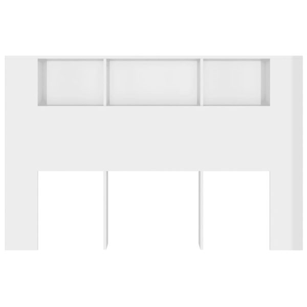 Testiera Con Scomparti Bianco Lucido 160x18,5x104,5 cm - Image 4