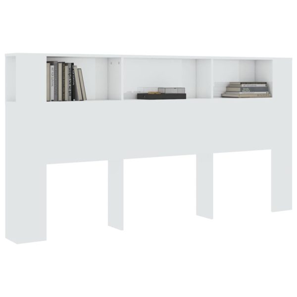 Testiera Con Scomparti Bianco Lucido 200x18,5x104,5 cm - Image 6