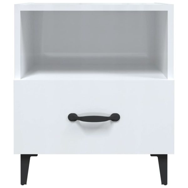 Comodini 2 Pz Bianco Lucido In Legno Multistrato - Image 4