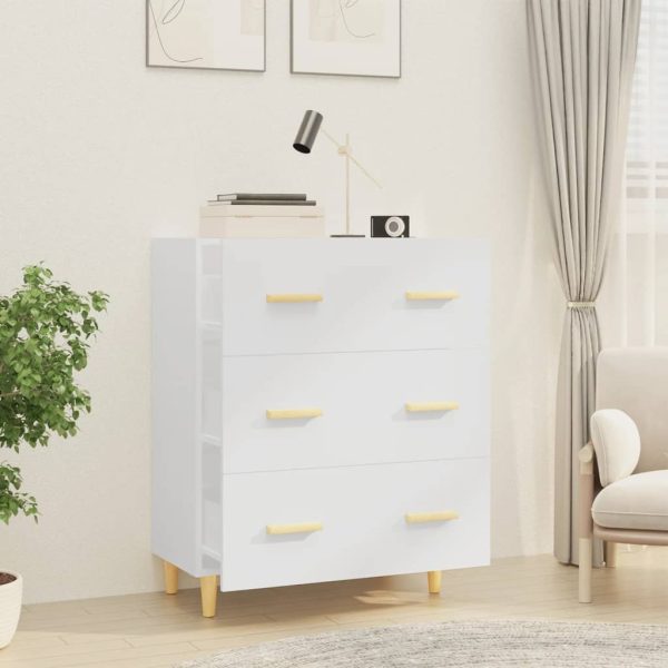 Credenza Bianca 70x34x90 Cm In Legno Multistrato - Image 6