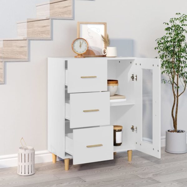 Credenza Bianca 69,5x34x90 Cm In Legno Multistrato - Image 3