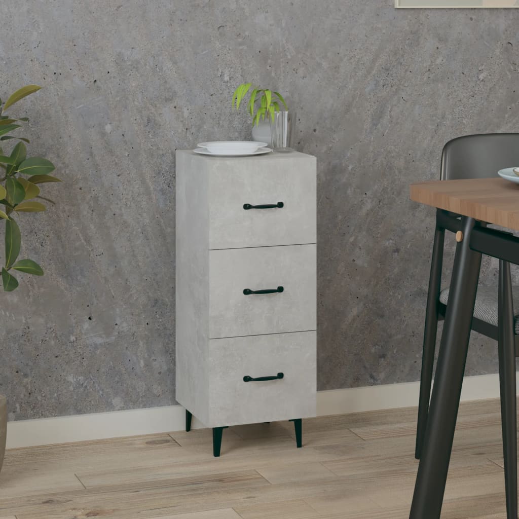 Credenza Grigio Cemento 34,5x34x90 Cm In Legno Multistrato
