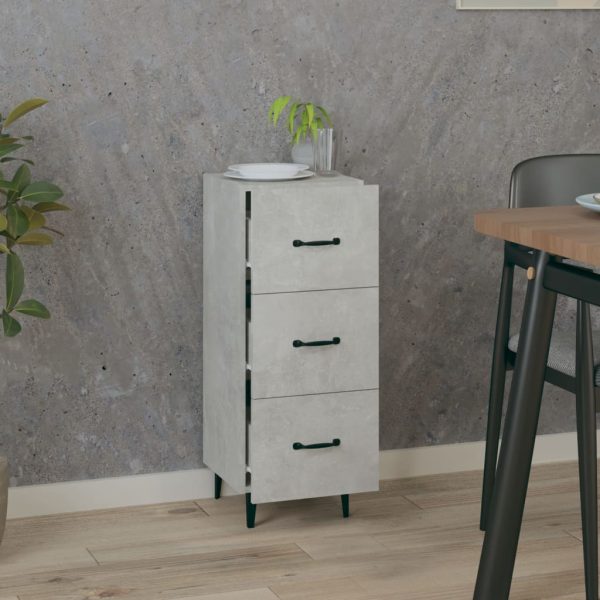 Credenza Grigio Cemento 34,5x34x90 Cm In Legno Multistrato - Image 3