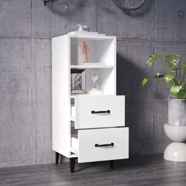 Credenza 34,5x34x90 Cm In Legno Multistrato Bianco Lucido - Image 3