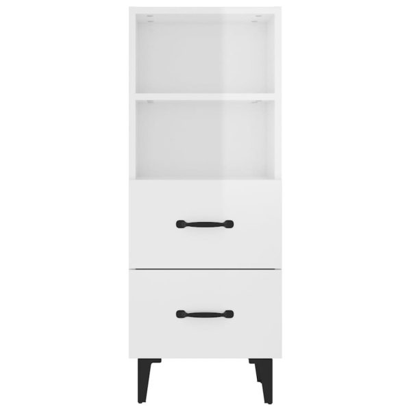 Credenza 34,5x34x90 Cm In Legno Multistrato Bianco Lucido - Image 6