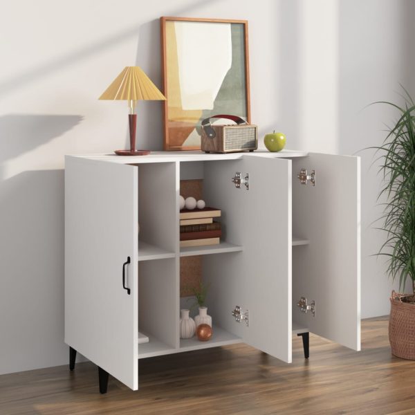 Credenza Bianca 90x34x80 Cm In Legno Multistrato - Image 3