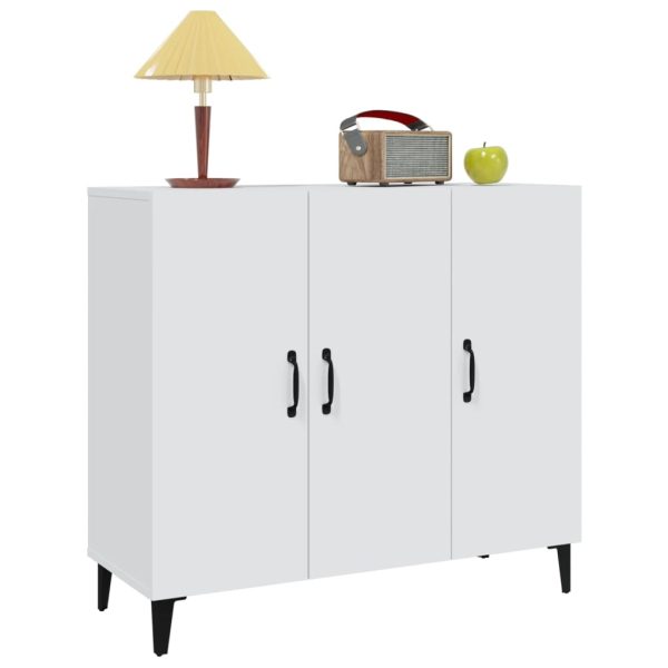 Credenza Bianca 90x34x80 Cm In Legno Multistrato - Image 4
