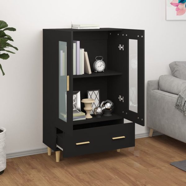 Credenza Nera 70x31x115 Cm In Legno Multistrato - Image 3