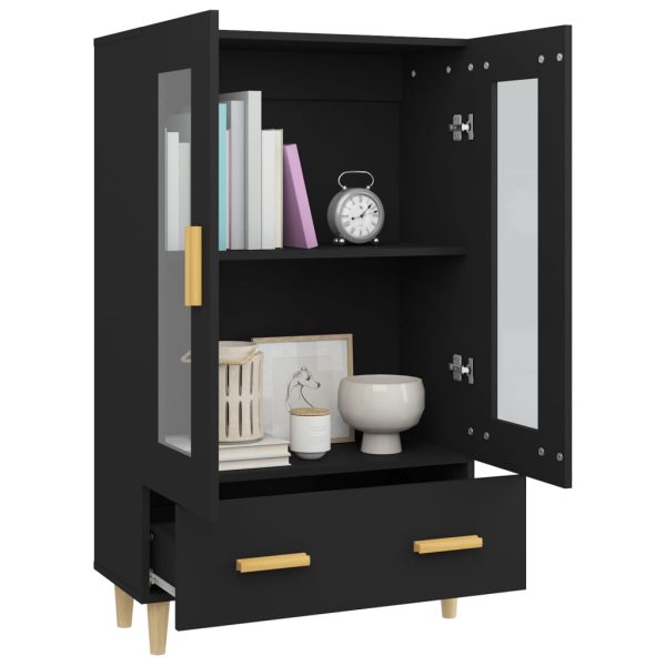 Credenza Nera 70x31x115 Cm In Legno Multistrato - Image 4