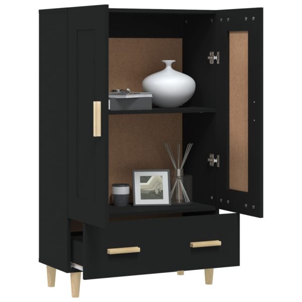 Credenza Nera 70x31x115 Cm In Legno Multistrato - Image 4