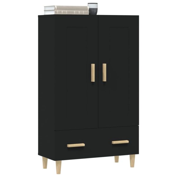 Credenza Nera 70x31x115 Cm In Legno Multistrato - Image 5