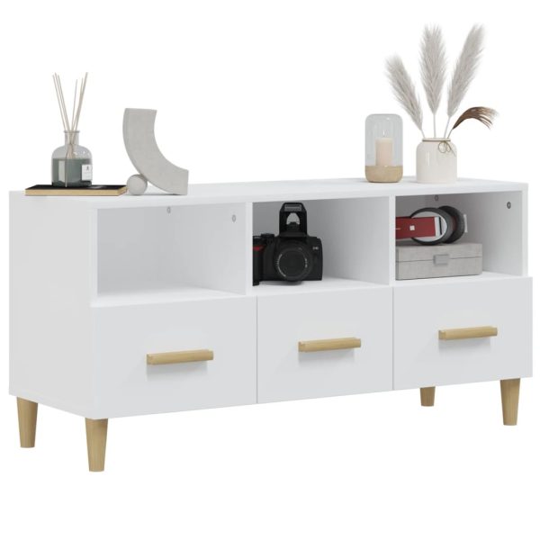 Mobile Porta Tv Bianco 102x36x50 Cm In Legno Multistrato - Image 4