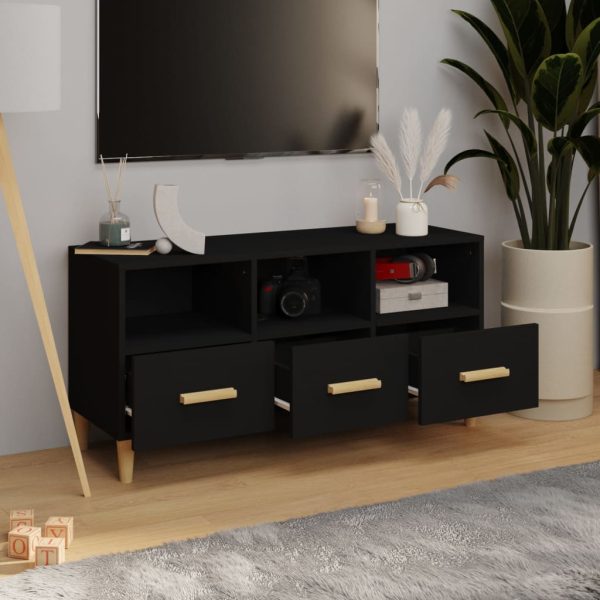 Mobile Porta Tv Nero 102x36x50 Cm In Legno Multistrato - Image 3