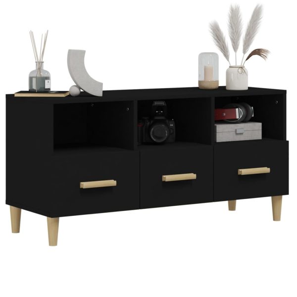 Mobile Porta Tv Nero 102x36x50 Cm In Legno Multistrato - Image 4