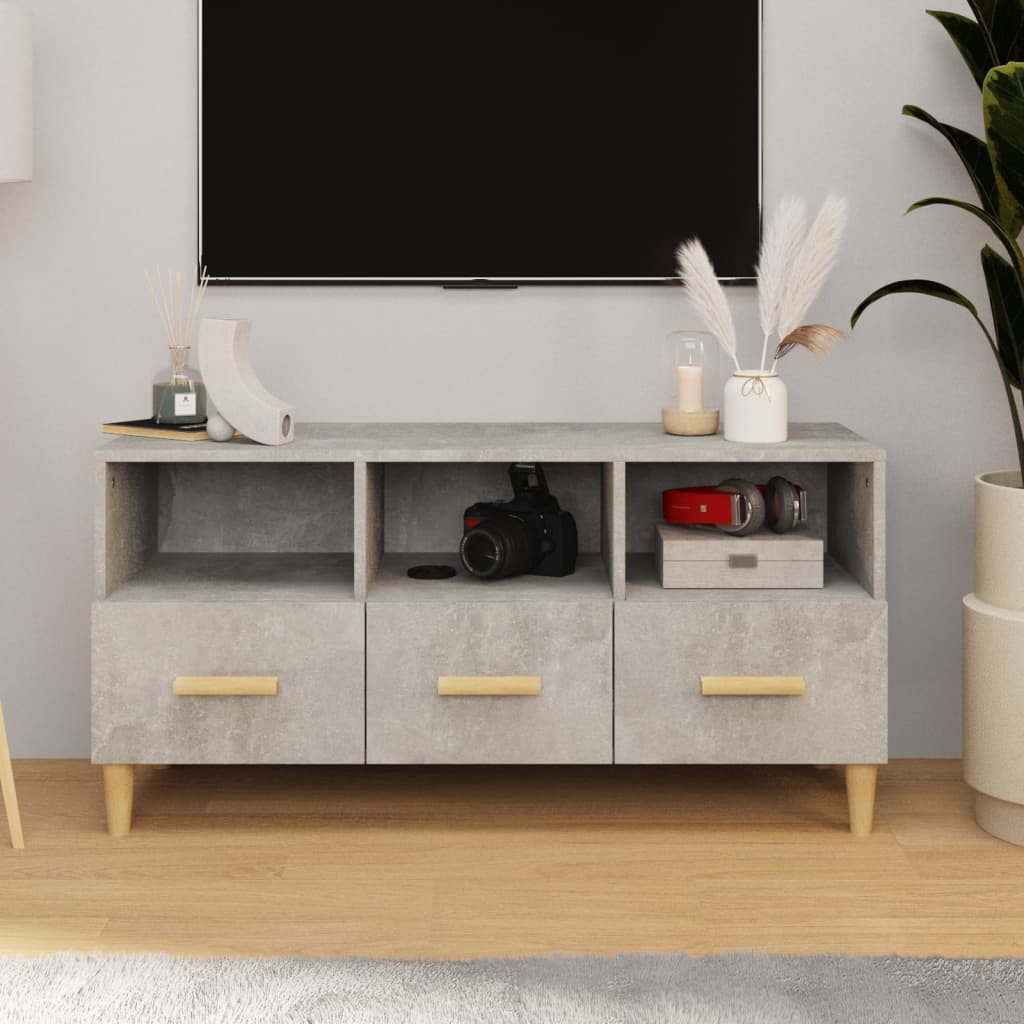 Mobile Porta Tv Grigio Cemento 102x36x50 Cm Legno Multistrato