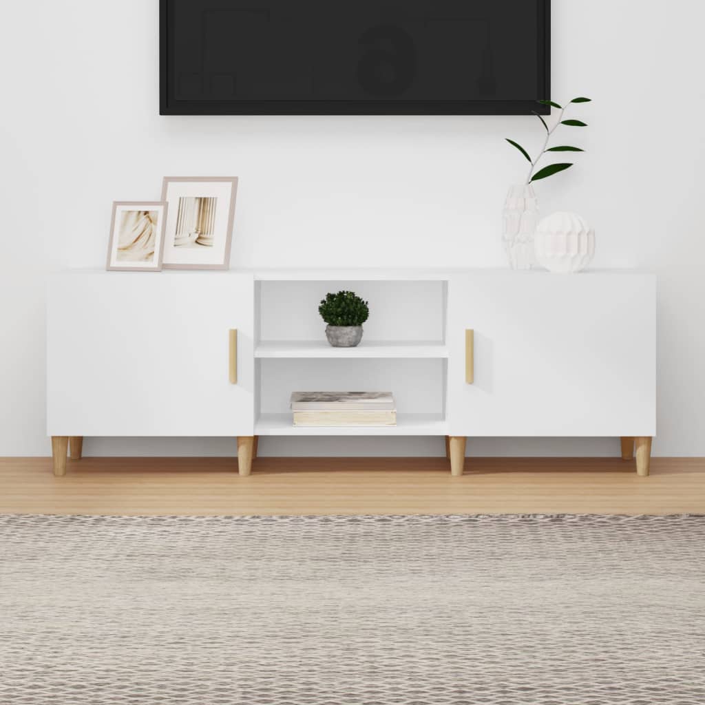 Mobile Porta Tv Bianco 150x30x50 Cm In Legno Multistrato