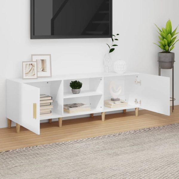 Mobile Porta Tv Bianco 150x30x50 Cm In Legno Multistrato - Image 3