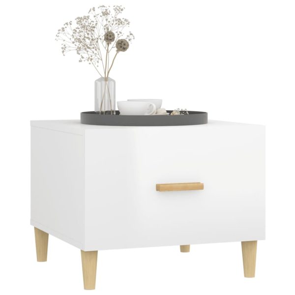 Tavolini Salotto 2pz Bianco Lucido 50x50x40cm Legno Multistrato - Image 4